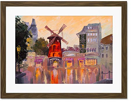 Moulin Rouge Painting Large Framed Art Print Wall Poster 18x24 inch Malerei Wand