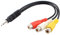 Aukson C47 - Cable adaptador jack de 2,5 mm a 3 RCA hembra para TV, DVD, AV, videocámara, cable adaptador jack a RCA Y 30 cm