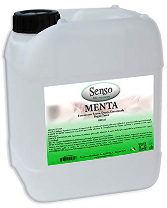 Senso Essenza Profumata per bagno turco, centro estetico, sauna, calorifero, termosifoni e deumidificatori, concentrata da diluire in acqua,varie profumazioni. (5 litri) (Menta)