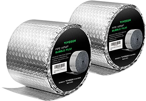VIVOSUN 2-Pack Double Bubble Foil Insulation Roll, 6 x 25 ft Reflective HVAC Pipe & Duct Wrap, Weatherproof Thermal Insulation for Attics, Windows, Garages