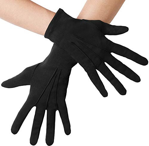 dressforfun 901017 Handschuhe in Einheitsgröße mit Biesen, einfarbige Damen Herren Handschuhe für Kostüm Parade Party Hochzeit Formal Smoking Polizei Uniform - diverse Farben - (schwarz | Nr. 303662)