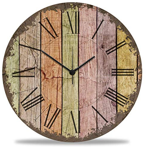 GRAVURZEILE Wanduhr aus Holz Wood Cocktail - 100% Lautlos kein Ticken absolut geräuschlos - 30 cm Ø - Design Wanduhren für Wohnzimmer Schlafzimmer & Küche