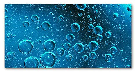 Tulup Impression sur Verre de 120x60 cm Image Tableau Photo décorative panoramique pour la Cuisine et Le Salon - Divers - Bulles sous l'eau - Bleu
