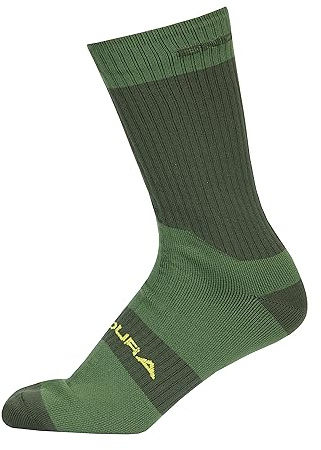 Endura Unisex Unisex Hummvee Waterproof Cycling Socks II (1-Pack) | Breathable | Durable | Arch Support, Forest Green, S-M