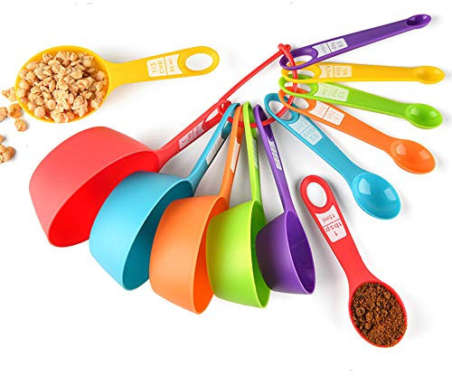 EigPluy Cuillères Doseuses,12 Pièces Tasses à Mesurer en Plastique Cuisine pour Mesurer Sec et Ingrédients Liquides
