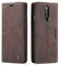 mvced Coque Compatible avec OnePlus 7 Pro,Anti-Choc Housse en Cuir Premium Flip Case Portefeuille Etui,café