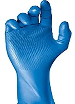 Juba Grippaz G, desechable nitrilo escamado sin polvo, azul - SIZE: 7