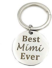 AMDXD Porte Clef Moto, Porte Clef Acier Inoxydable Rond Plaque Militaire Gravure Membre de la Famille, Argent, 2.5 X 2.5CM