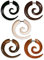 Fly Style 1 Stück Fake Piercing Spirale - Ohrring aus Horn, Knochen oder Holz mit Schraubverschluss, Materialwahl:Horn (braun)