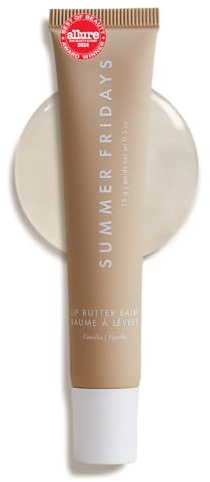 Summer Fridays Lip Butter Balm - Conditioning Lip Mask and Lip Balm for Instant Moisture, Shine and Hydration - Sheer-Tinted, Soothing Lip Care - Vanilla (.5 Oz)