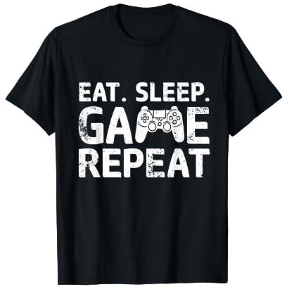 Vintage Funny Eat Sleep Game Repeat Gaming Gift T-Shirt