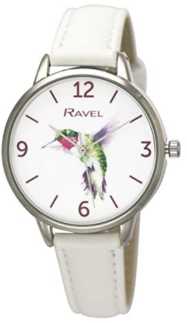 Ravel - Damen Kolibri-Armbanduhr - Analog Quarz - RF010, weiß