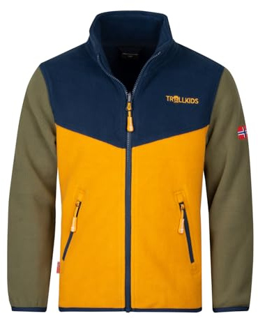 Trollkids Kids Oppdal Jacket XT | Warme und weiche Fleecejacke, Leicht und atmungsaktv, Zwei Taschen, Zip-in-System-kompatibel, Reißverschluss mit Kinnschutz