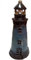 Leuchtturm aus Keramik Deko Mediterraner Stil Blau Nautisches Modell Badezimmer Maritime Meer Dekoration Tischdeko, Höhe 26cm