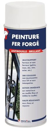 Metaltop - Peinture Fer Forge - Rouge basque - RAL 3004 - Bombe 400mL