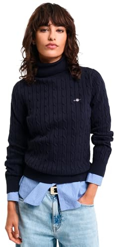 Gant Damen Stretch Cotton Cable Turtleneck Pullover (1er Pack)