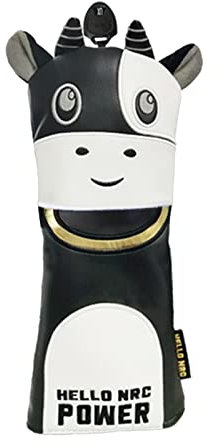 pistro Cow Driver Head Cover Fit Driver Fairway Water-Proof Hybrid Fairway Head Covers Universal Protector Head Cover w/Embroidery Pattern - UT, Black