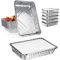 SENENQU Set di 30 vassoi in alluminio con coperchio, 2,2 l, 2200 ml, contenitore per alimenti usa e getta con coperchio, vassoio in alluminio per barbecue, cottura e griglia, cucina