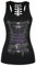 Ocean Plus Femme Crâne Sport Débardeurs Gothique Cache-cœur Gilet d'entraînement sans Manches Chemise Criss Cross Noir T-Shirt Halloween (3XL (Brustumfang: 110 cm), Corset Punk)