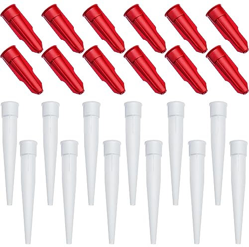 PAITOK 12 Pieces Spare Silicone Sealant Nozzles, Silicone Nozzles Caulk Nozzles Caps Re-sealable Mastic Gun Nozzles Covers for Caulking Gun Kitchen Finishing Sealing Bathroom