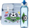 Set de Fiambrera para niños Personalizado con Nombre, Ideal para Escuela Fiambrera, Botella de Agua, Libre de BPA, Comida para Llevar con Tenedor y Compartimento Bento Club de Fútbol [153]