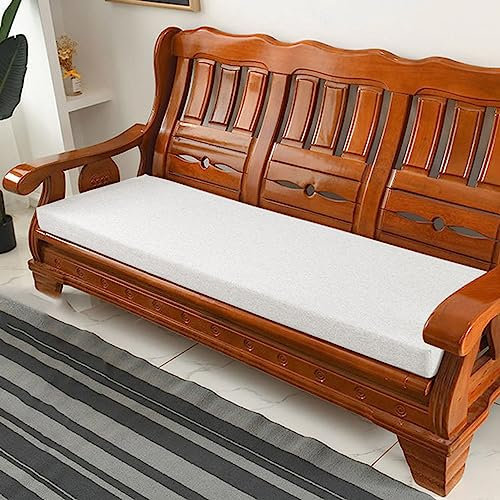 DG Catiee Sitzkissen für Gartenbank, 2- und 3-Sitzer, dick, lang, für Essbank, Stuhl, für drinnen und draußen, Schaukel, Terrasse, 5 cm dick, 110 x 50 x 5 cm, Weiß