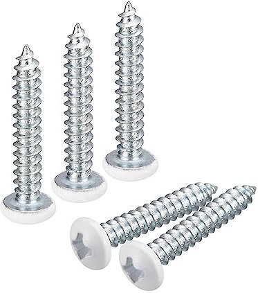 QUARKZMAN ST4x25mm Blanc Vis Autotaraudeuse, 25pcs Poêle Tête Phillips Bois Vis pour Travail Bois