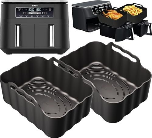 Ninja AF300UK Silicone Liners | 2.5mm Thick, Convex Base, Non-Stick & Dishwasher Safe | 2PCS Reusable 7.6L Air Fryer Liners | Ninja AF300UK Silicone Liners | by iStock Ltd