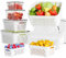 KEMETHY 5 Pack Fruit Storage Containers for Fridge with Removable Colanders - Food Storage Containers with Lids, BPA-Free Produce Containers Keep Fruits, Vegetables, Berry, Meat Fresh Longer