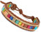 BENAVA Damen Yoga Armband Achat Edelstein Perlen mit Lotus Anhänger Mehrere Farben | Edelstein Armband Meditation | 16-24 cm