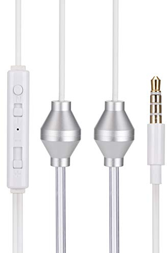 Yctze 3,5-mm-Doppelspiral-Anti-Strahlungs-Luftschlauch-Ohrhörer für Mobiltelefone, EMF-Schutz-Kopfhörer
