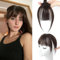 Fine Plus Hair Clip in Pony Echthaar - 360° Bang Extensions Mit Tempel Haarteile für Frauen - Natürliche Fringe Haarverlängerung - Dunkelbraun