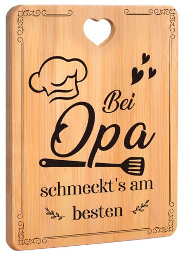 Apjielop Opa Geschenk, Vatertagsgeschenk für Opa - Graviertes Bambus Schneidebrett, Opa Geschenk Geburtstag, Bester Opa Geschenk von Enkel/Enkelin