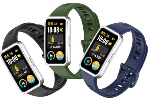 Xisair 3 Braccialetti in Silicone Compatibili con Huawei Band 10/9/8 Cinturini di Ricambio, Cinturino in Silicone Traspiranti, Morbidi, Comodi, Cinturini Sportivi per Uomini e Donne