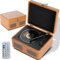 Kocusu Portable CD Player with Speakers,Retro CD Player with Remote Control Support AUX,USB,AUX, Bluetooth, Rechargeable for Home,Working,Travel,Study (Brown)