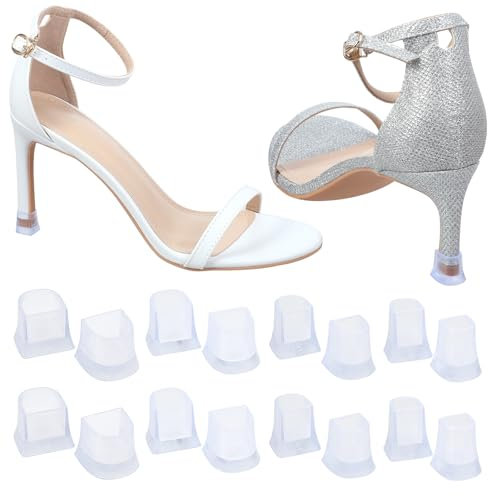 COMNICO 8 Pairs High Heel Protectors Heel Caps Shoes Replacement Tips Pin Non-Slip Anti-Noise Stiletto Heel Stoppers Covers Silent for Repairing Shoes Grass Wedding Gravel Wetlands Outdoor Events()