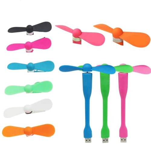 Phone Fan, Cell Phone Fan Portable Mobile Phone Fan, Handheld Dormitory Fan, Silicone Mini Phone Fan Mini USB Fan with Detachable Design for Travel Office Home (#2)