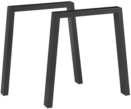 [en.casa] Tischbeine im 2er Set Kraftisried Metallbeine 72 x 70 cm höhenverstellbar Tischgestell für Esstisch Schreibtisch Schwarz Tischfüße