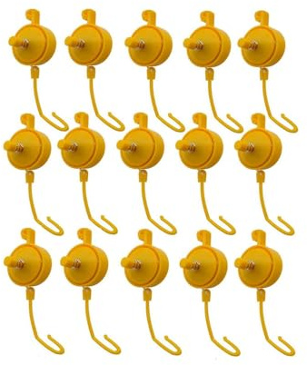 Kopinma 15Pcs Plant Yoyo Hangers, Plant Yoyo with Stopper, Plant Yoyo Grow Hanger with Stopper, YoYo Plant Support or Stems Branches Fruits Vegetables, Adjustable Plant Support Yo Yo for Garden Tent
