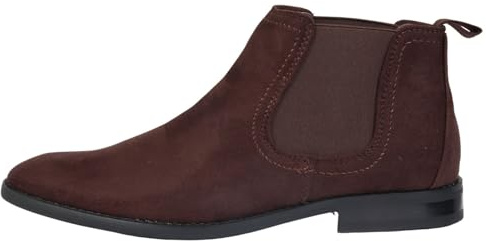 TruClothing Men's Boots Slip On Suede Leather Lined Chelsea Ankle Shoes - Brown 9 UK