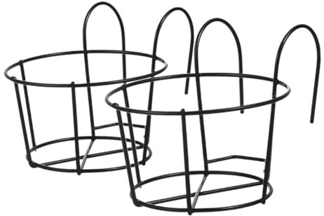 Milisten 2stücke Hängende Blumentöpfe Aus Metall Und Eisen Terrassengeländer Und Balkone Runde Pflanzgefäße Wandmontierte Pflanzenhalter Für Outdoor Und Innenbereiche