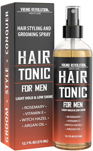 Viking Revolution Hair Tonic Men (12.7oz) - Hair Spray for Men with Sandalwood Scent - Texture Spray with Rosemary, Argan Oil, and Witch Hazel - Light Hold and Low Shine for Styling and Grooming
