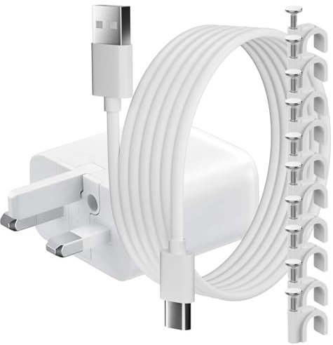 pluX 10M Blink Mini Charger Cable with Wall Adapter,Charger Brick and Micro USB End Charging Extension Cord Wire,Waterproof Long Power Supply for Blink Mini Security Camera,Wyze Cam V4
