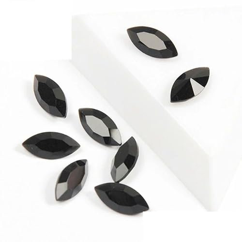 Top-Aufnähsteine, Goldklaue, Schmuck-Strasssteine, AAAAA, Nähkristalle, Pointback-Kristall, DIY-Handwerk für Kleider, Jet, mit silberner Klaue, 4 x 15 mm, 12 Stück