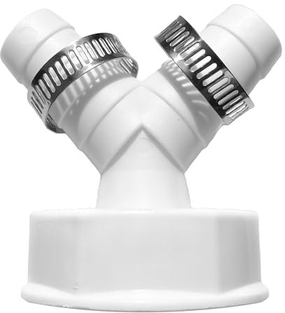 Doppelanschluss für Waschmaschine, Spülmaschine 1 1/2 Zoll - Abfluss Adapter für Geschirrspüler und Waschmaschine - Y-adapter für Schlauch mit Eingangsstutzen von 19-24 mm und Abgang DN 40