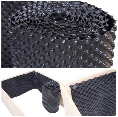 Noppenfolie für Hochbeete, Noppenbahn, Hochbeetfolie, Schutzfolie, Drainagefolie, Noppenmembran, Dichtungsbahn, Isolierfolie, Abdichtung, Schutz für Holzkonstruktionen, Abmessungen 26x500 cm