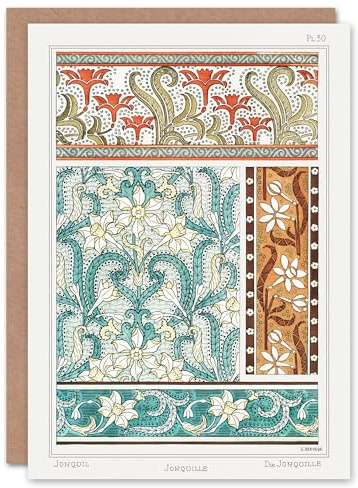 Artery8 Maurice Pillard Verneuil Art Card Daffodil Floral Patterns