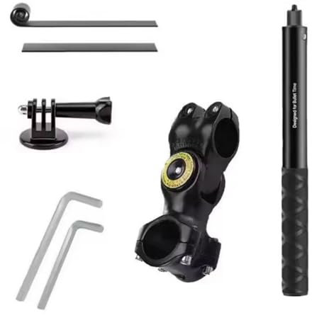 XBERSTAR Perche à selfie pour appareil photo Insta360 X5/X4 X3/pour DJI Osmo Action 4/5 Pro Support de fixation sur guidon
