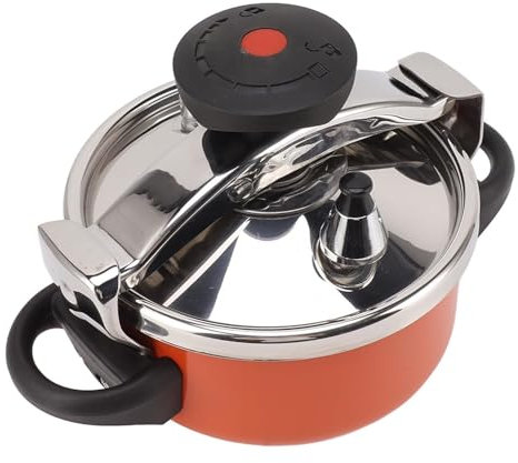 Stainless Steel Pressure Cooker, 2L Double Bottom Pressure Cooker for Gas Stoves Induction Stoves