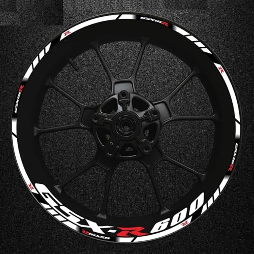 YOUZKA Felgenband Motorrad Vorne Hinten Set Felgenaufkleber Rad Aufkleber Radnabe Aufkleber Für Suzuki GSXR600 Gsxr 600 R 600R Gsx-r 600 R600(Color19)